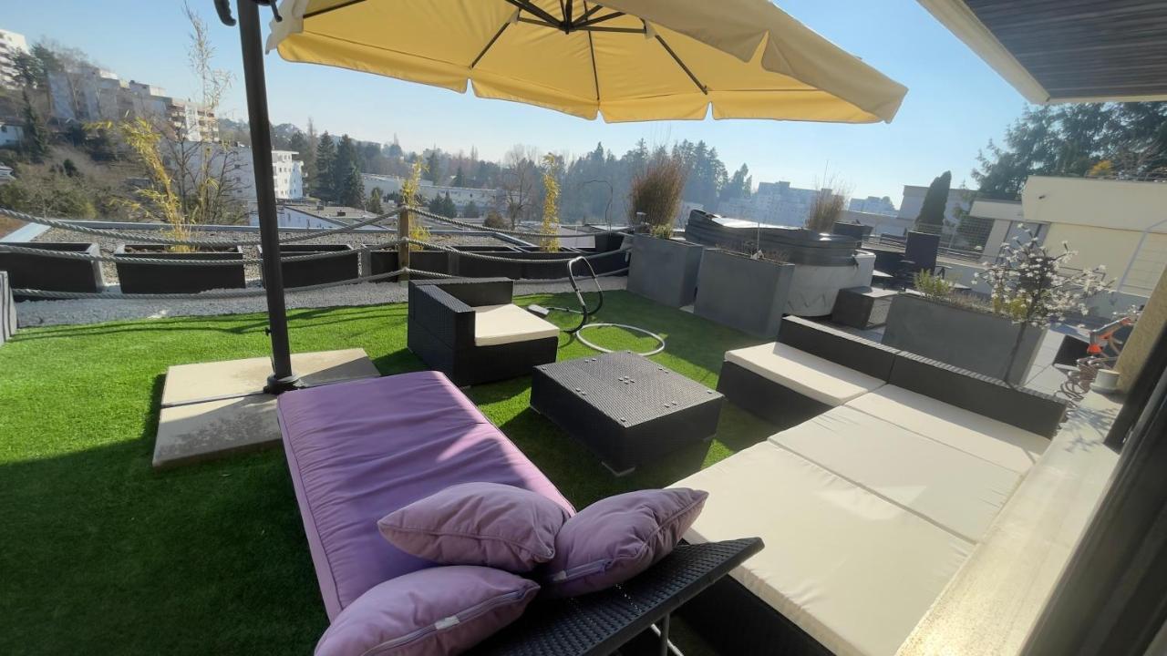 Penthouse - 3 Schlafzimmer- Sonnige Dachterrasse -Whirlpool & Alpenblick - Perfekt Fuer Romantik Oder Familienurlaub Mit Kind, Hund Willkommen - By Ferienwohnenamsee - ユーバーリンゲン エクステリア 写真